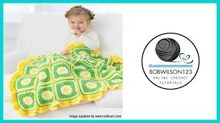 Crochet Daisy Blanket Tutorial [upl. by Luciana]