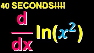 Learn to Differentiate lnx² in 40 seconds [upl. by Roque24]