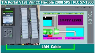 TIA Portal V18 PLC S71500 connect with WinCC Flexible 2008 SP5 PLC Siemens tutorial PLCSIM [upl. by Enneyehs192]