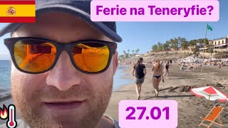 🇪🇸Ferie na plaży w Costa Adeje na Teneryfie Zobacz klimat na plaży i temperaturę oceanu 4K [upl. by Nyraa]