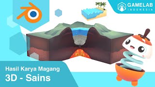 Hasil Karya Magang 3D  Sains  Gamelab Showreel [upl. by Downs]