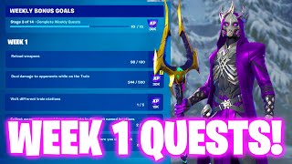 How To Complete Week 1 Quests in Fortnite  All Week 1 Challenges Fortnite Chapter 5 Season 2 [upl. by Milzie]