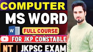 MS Office MS Word  JKP Constable Post india jkssb ssc constablejkpsi computer ssccgl jkp [upl. by Pammy757]