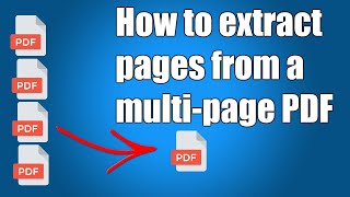 How to extract pages from a PDF [upl. by Nonnaihr]