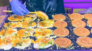 japanese street food  OSAKAYAKI osaka version of okonomiyaki [upl. by Yaresed]