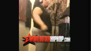 Thicky Minaj big girl with tourettes syndrome in the studio rapping [upl. by Niliak]