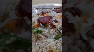 Chinese Sausage Chorizo Macao and Veggies Fried Rice shorts cooking chorizo friedrice [upl. by Elrod]