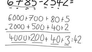 4 Digit Subtraction using Partitioning [upl. by Ahsemrac]