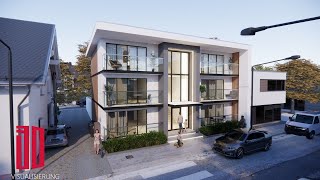 💥 MODERNE gebäude modernes MEHRFAMILIENHAUS moderne ARCHITEKTUR VISUALISIERUNG 💥 [upl. by Reteip639]