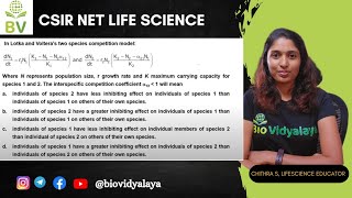 LotkaVolterra Equation CSIR NET Question Solving CSIR NET Lifescience [upl. by Hapte]