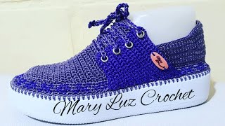 ZAPATO TEJIDO EN CROCHET MODELO MAYE [upl. by Rutherford]