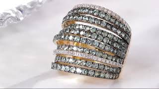 Alexandrite amp Diamond MultiRow Bold Ring 14K 300 cttw on QVC [upl. by Hannej]