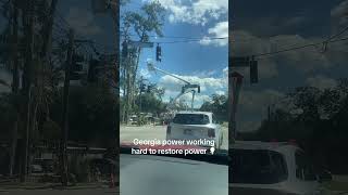 Georgia power restoring power spectacularlife hurricanehelene poweroutages georgiapower helene [upl. by Nelo]