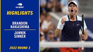 Brandon Nakashima vs Jannik Sinner Highlights  2022 US Open Round 3 [upl. by Airehc]