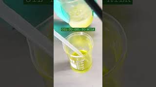 HOW I TURNED OIL TO GEL TO MILK  OLEOGEL shorts [upl. by Eirffej]