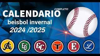 ⚾Calendario De Béisbol invernal Dominicana COMPLETO⚾2024  2025 ⚾ DIA POR DIA ⚾ y HORARIO [upl. by Tisdale]