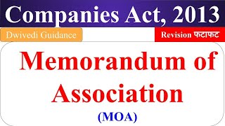 MOA Memorandum of Association memorandum of association in companies act company law bcom mba [upl. by Lienad]