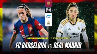 Barcelona vs Real Madrid  Liga F 202324 Matchday 9 Full Match [upl. by Elenahc533]