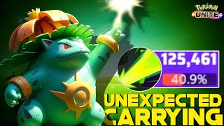 VENUSAUR CARRIED A UNEXPECTED MATCH WITH BEST ONE SHOT BUILD 😲  POKEMON UNITE [upl. by Oirobil]