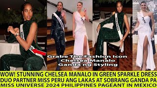 WOW CHELSEA MANALO SPOTTED IN GREEN SPARKLE DRESS DAY 9 LOOK MISS UNIVERSE 2024 [upl. by Annaiuq445]