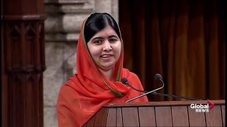 Activist Malala Yousafzai delivers impassioned speech to Canadian Parliament [upl. by Htaek569]