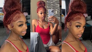 How to RE Install Frontal Wigs for BEGINNERS  Melted Transparent Lace  Red Head [upl. by Holton339]