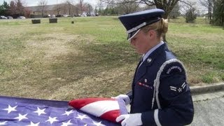 Honor Guard Team Demonstrate Proper Flag Folding Techniques [upl. by Chryste866]