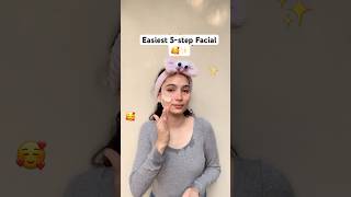 Easy 5step Facial for festive season😶‍🌫️🥰  Shivani Raghuwanshi  facial glowingskin shorts [upl. by Eeresid]