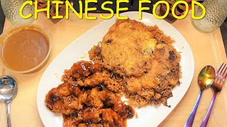 General Tsos Chicken and Shrimp Egg Foo Young  Chinese Food  Eating Show [upl. by Asia]