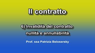 F 19 Il contratto Invalidità Nullità del contratto [upl. by Maxa]