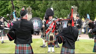 Strathisla Pipe band display playing Balmoral during 2023 Gordon Castle Estate Highland Games [upl. by Sheelah784]