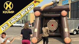 🪓Inflatable Axe Throw Review 🪓  X JUMP  WAYFAIR 📍 [upl. by Ahsuat844]