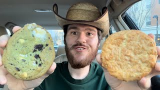 Insomnia Cookies Irish Potato Cookie and Slime Puft Cookies N Cream Cookie Review [upl. by Macdonald321]