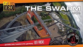 Don´t lose your Head  The Swarm Roller Coaster  right side onride POV  Thorpe Park London [upl. by Nylcaj]