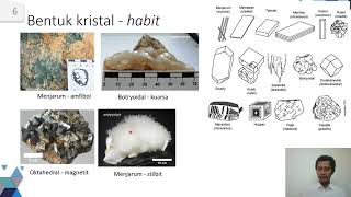 TA2101 Kristal Mineral Minggu ke10 segmen 02 Sifat fisik mineral  Habit dan Magnetisme [upl. by Fonville]