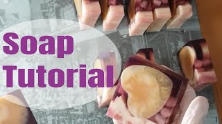 Melt And Pour Soap With Lavender Love Heart Embeds Tutorial For Beginners With Essential Oils [upl. by Tezil]