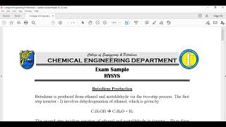 Butadiene Production Process Simulation [upl. by Sidonie817]