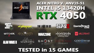 Acer Nitro V RTX 4050  i5 13420H Gaming Benchmark Test  Tested in 15 Games  RTX 4050 [upl. by Yebloc365]