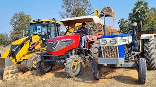 Jcb 3dx Eco Excellence Backhoe Machine Loading Mud In Mahindra 4WD Tractor and Swaraj Tractor  JCB [upl. by Nij475]