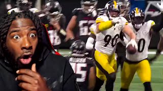 HES A MONSTER quotPittsburgh Steelers vs Atlanta Falcons Game Highlightsquot REACTION [upl. by Anovad]