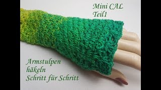 Armstulpen häkeln mit Daumenloch  Kreativ mit täschwerk [upl. by Hatty]