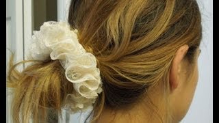 Lace Hair Scrunchie Pony Tail Holder Sewing Tutorial [upl. by Noelopan575]