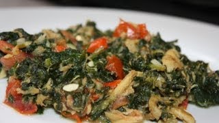 Spinach Cooked With Salted Cod Bits [upl. by Hills511]