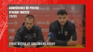 CONFÉRENCE DE PRESSE AVANT MATCH  Stade Niçois VS Colomiers Rugby  260924 [upl. by Sikras]