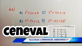 CENEVAL Exani II Pensamiento MATEMÁTICO Ejercicio TRINOMIOS [upl. by Philippine]