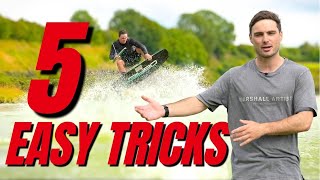 FIRST 5 TRICKS TO LEARN WAKEBOARDING  IN ORDER  TIPS [upl. by Oicaroh]