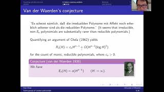 Sam Chow Warwick Galois groups of random polynomials [upl. by Benjamin]