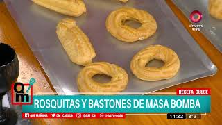 Receta dulce Rosquitas y bastones de masa bomba [upl. by Akinahc]