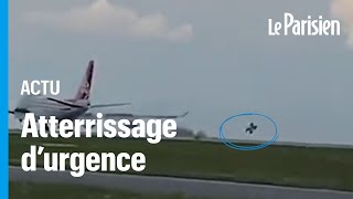 Un avion perd son train d’atterrissage en se posant à l’aéroport de Luxembourg [upl. by Rechaba617]