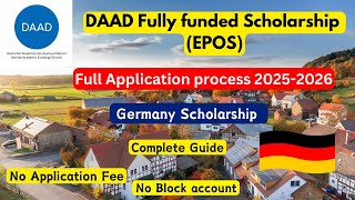 DAAD fully funded scholarshipGermanyApplication process 202425 MS PhD MBA full Guide EPOS [upl. by Enra]